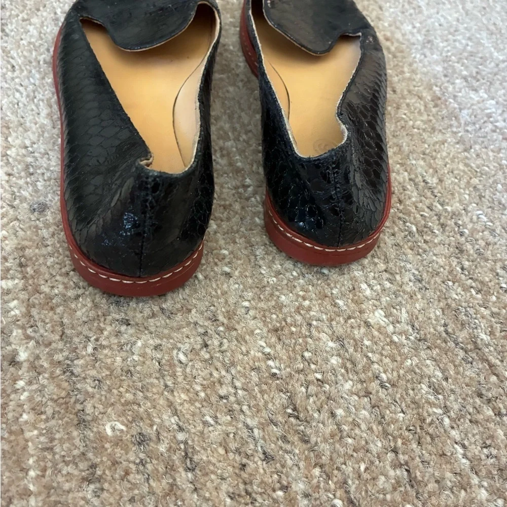 MM6 Maison Margiela Women’s Snakeskin Loafers in Black US 6.5 EU 37 Quiet Luxury